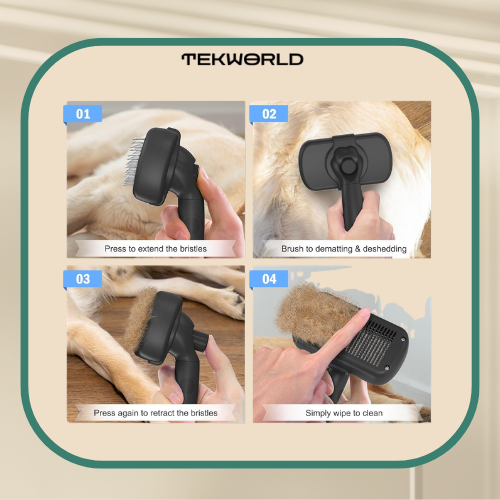 Dipoo Self Cleaning Shedding Brush For Pets
